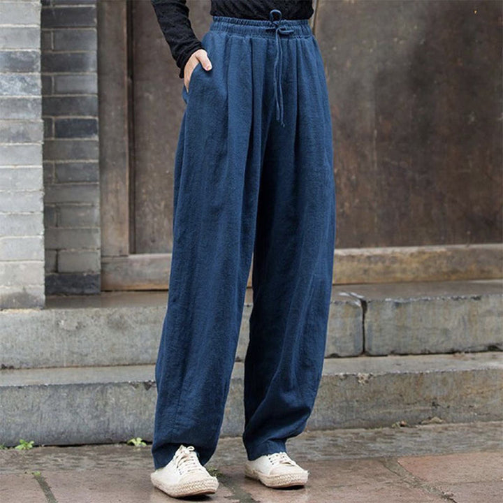 Pantaloni da donna in cotone con motivo semplice Buddha Stones - image 14