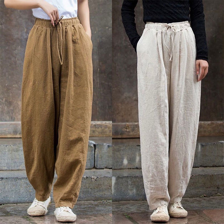 Pantaloni da donna in cotone con motivo semplice Buddha Stones - image 0