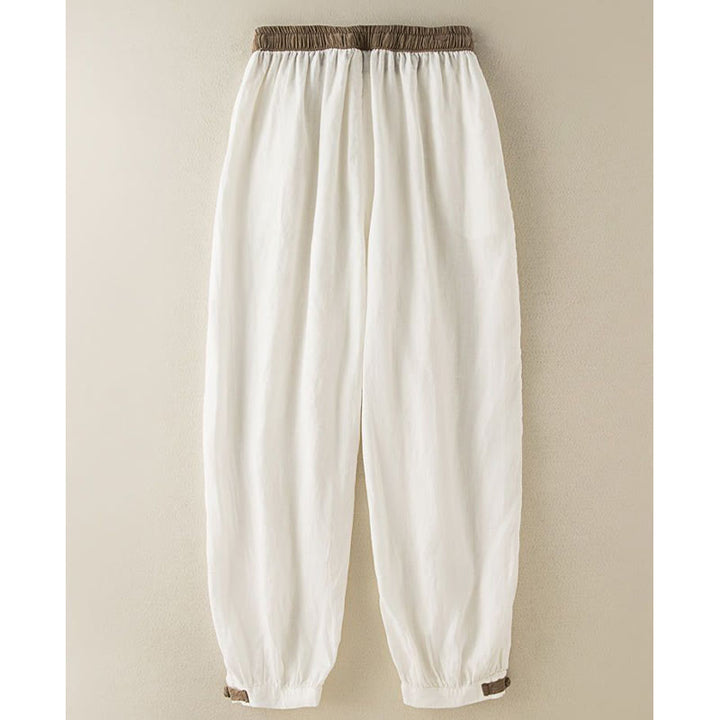 Pantaloni harem da donna in cotone con coulisse e tasche Buddha Stones - image 8