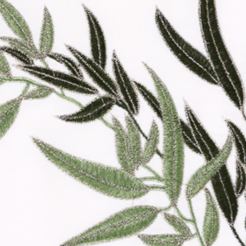 Buddha Stones 2 pezzi Foglie di bambù verde autunnale Ricamo Rana-bottone Tai Chi Meditazione Qigong Zen Pratica Set di abbigliamento unisex in cotone - image 6