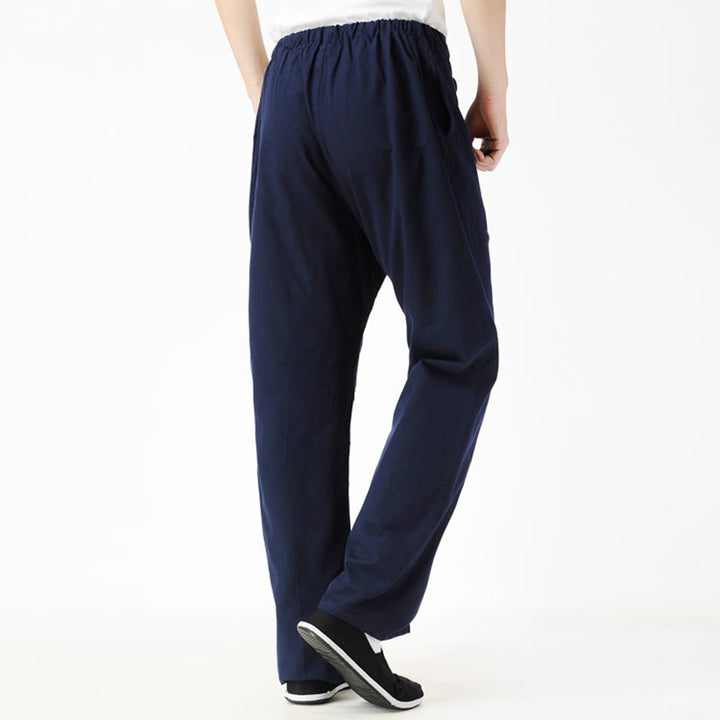 Pantaloni da uomo con coulisse e tasche Buddha Stones Fall Solid Color - image 2