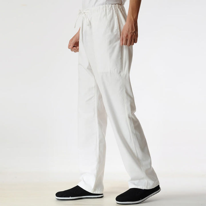 Pantaloni da uomo con coulisse e tasche Buddha Stones Fall Solid Color