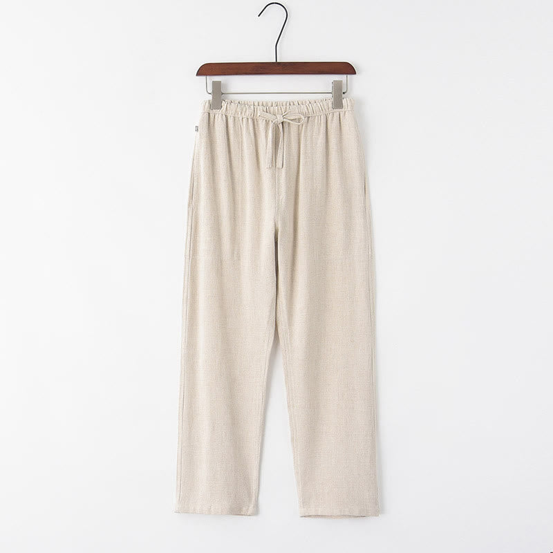 Pantaloni da uomo in lino con coulisse e tasche , Buddha Stones, primavera estate - Biancheria - US/UK/AU44, EU54 (4XL) - image 6