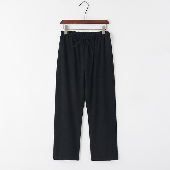 Pantaloni da uomo in lino con coulisse e tasche , Buddha Stones, primavera estate - Nero - US/UK/AU44, EU54 (4XL) - image 3