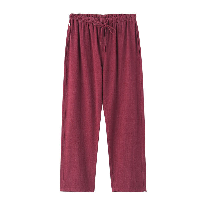 Pantaloni da uomo in lino con coulisse e tasche , Buddha Stones, primavera estate - image 12