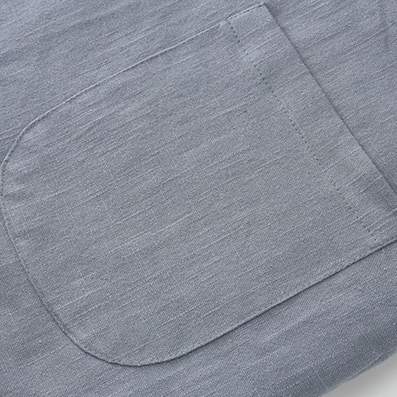 Buddha Stones Giacca da uomo invernale con bottoni a rana, foderata in pile di cotone e lino, con tasche - image 7