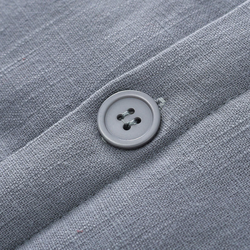 Buddha Stones Giacca da uomo invernale con bottoni a rana, foderata in pile di cotone e lino, con tasche - image 6