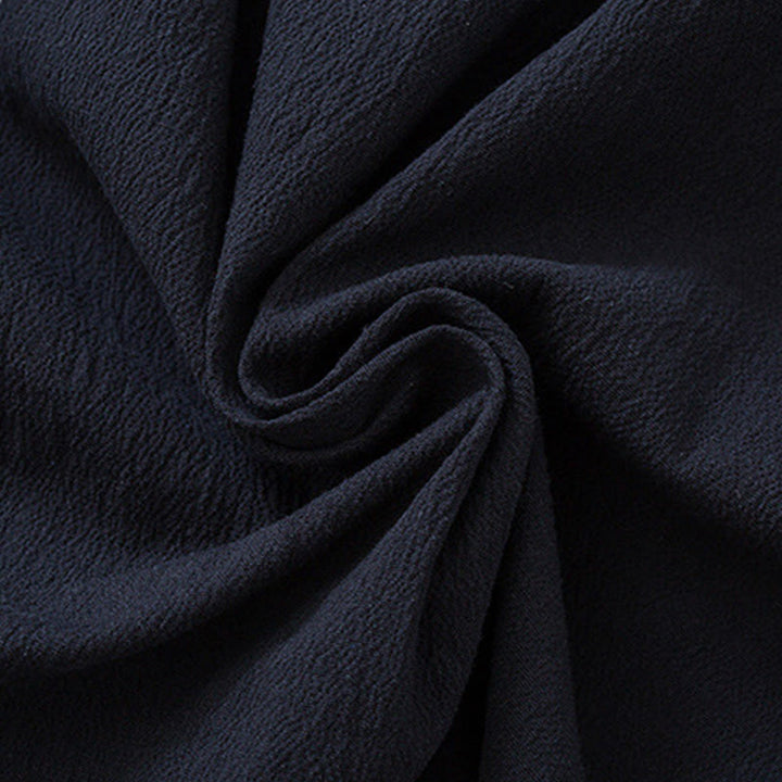 Giacca camicia con ricamo gru bianca in cotone con bottoni a rana da uomo Buddha Stones Tang Suit con tasche - image 8