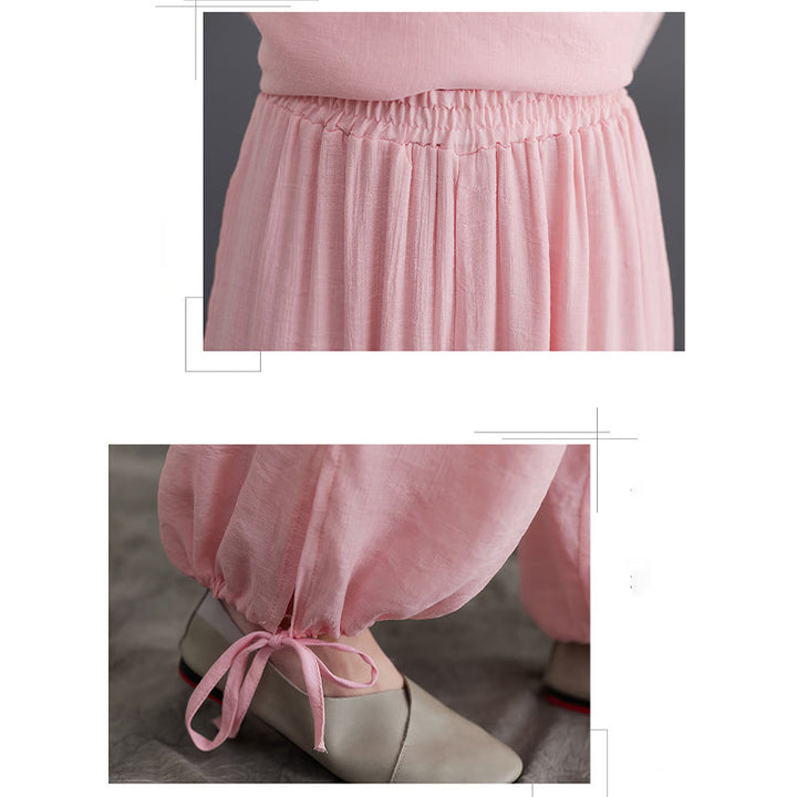 Buddha Stones 2 pezzi Solido Donna Manica Lunga Camicia Pantaloni Meditazione Abbigliamento Set - image 11