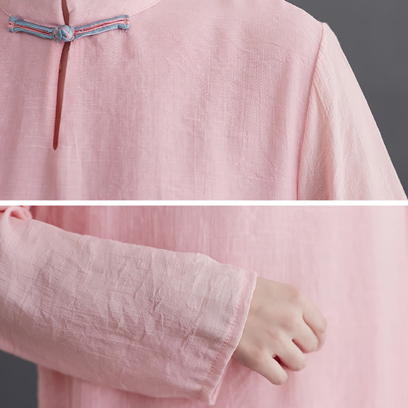 Buddha Stones 2 pezzi Solido Donna Manica Lunga Camicia Pantaloni Meditazione Abbigliamento Set - image 9