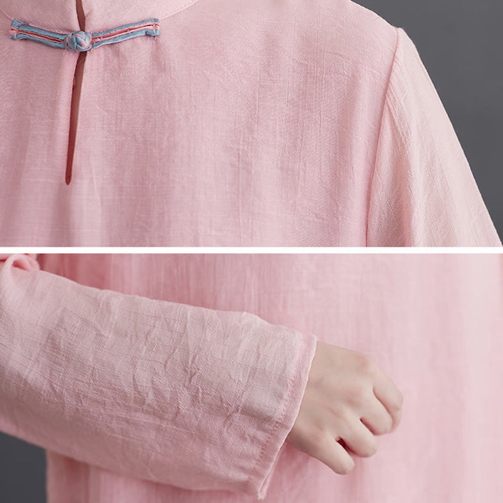 Buddha Stones 2 pezzi Solido Donna Manica Lunga Camicia Pantaloni Meditazione Abbigliamento Set - image 9