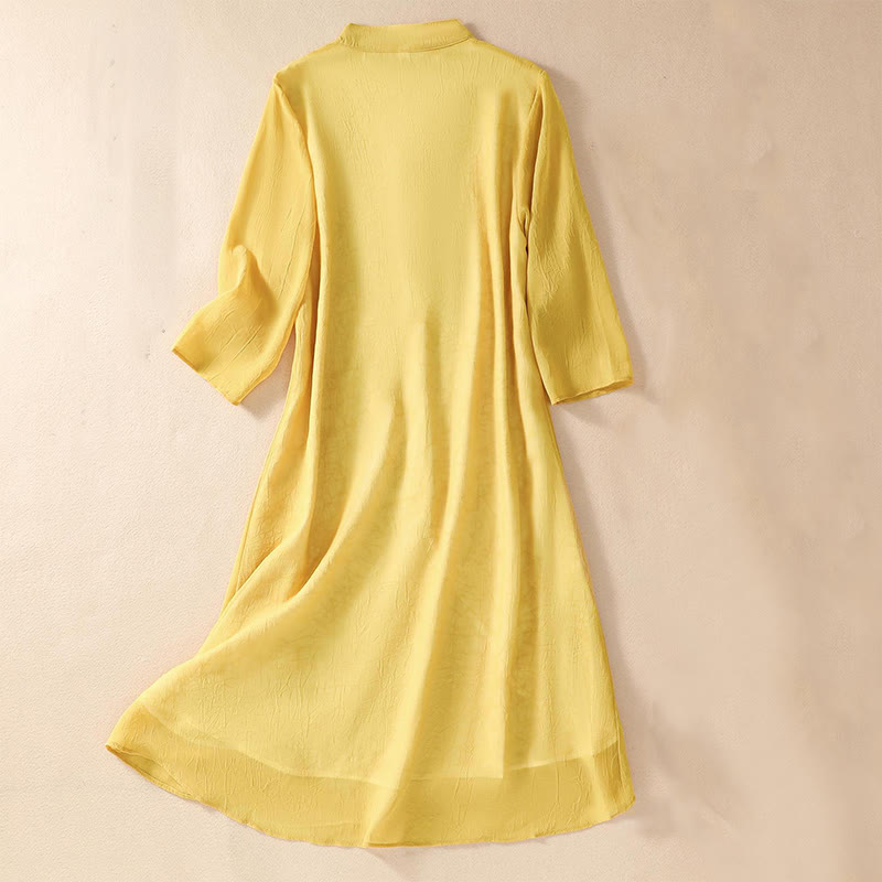 Buddha Stones Donna Fiore Ricamato Rana-Bottone Camicia Vestito Pantaloni Gamba Larga - image 2