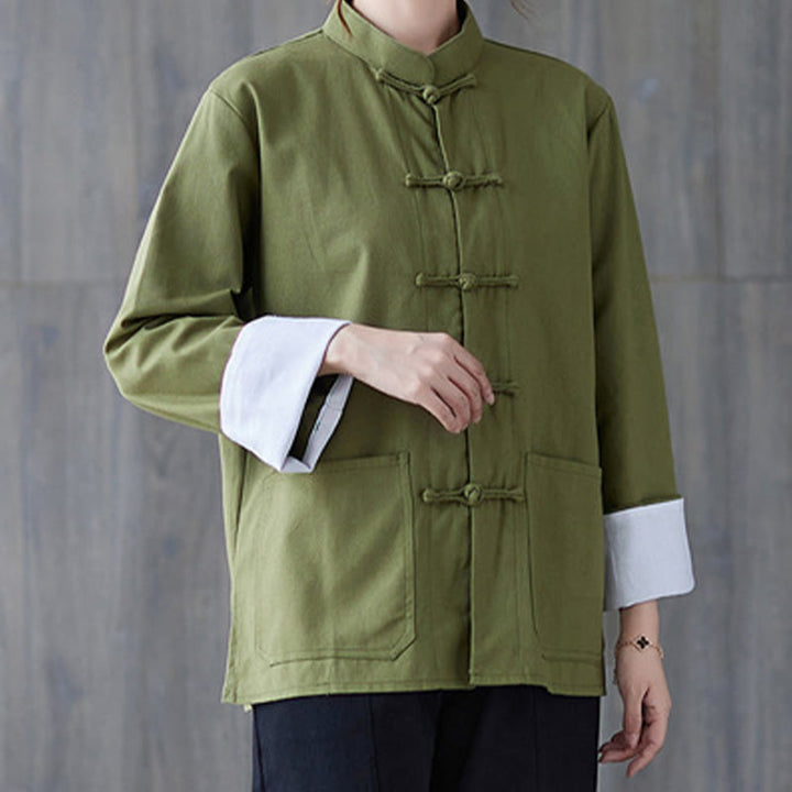 Camicia a maniche lunghe e pantaloni da donna Buddha Stones con bottoni a rana, abbigliamento da meditazione - image 2