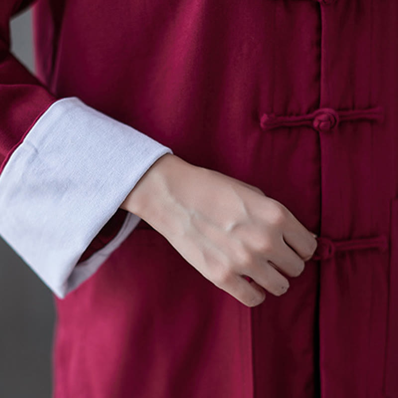 Buddha Stones Donna Camicia Manica Lunga con Bottoni a Rana Pantaloni Meditazione Cotone Lino Abbigliamento - image 12