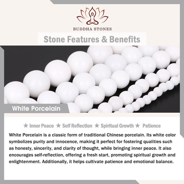 Braccialetto di realizzazione Yin Yang con perline di porcellana bianca e ossidiana nera Buddha Stones