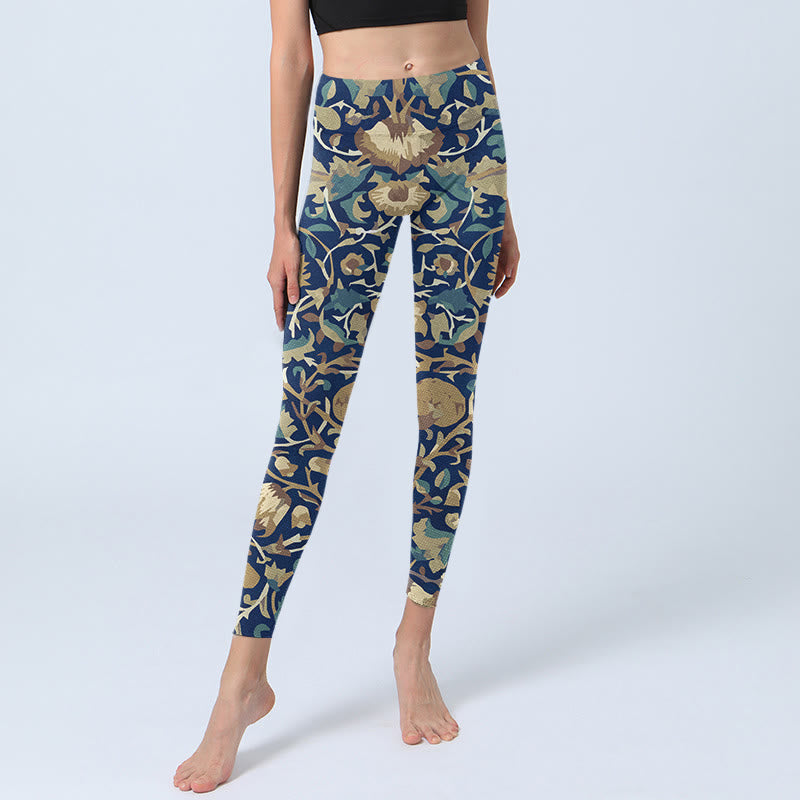 Leggings da palestra con motivo di fiori di loto interconnessi Buddha Stones, pantaloni da yoga da donna - image 6