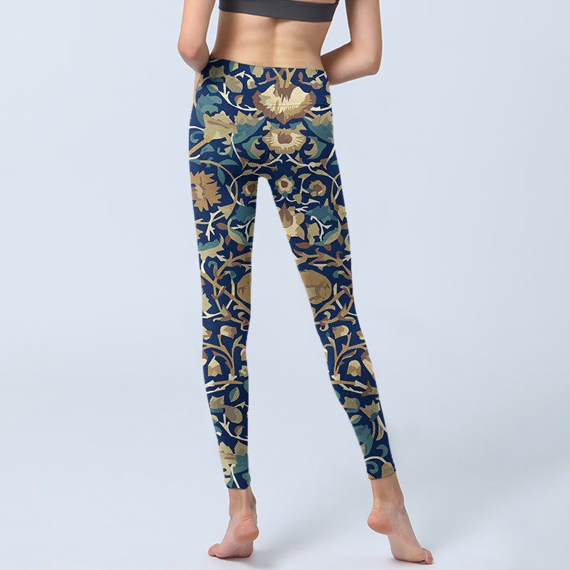 Leggings da palestra con motivo di fiori di loto interconnessi Buddha Stones, pantaloni da yoga da donna - image 6