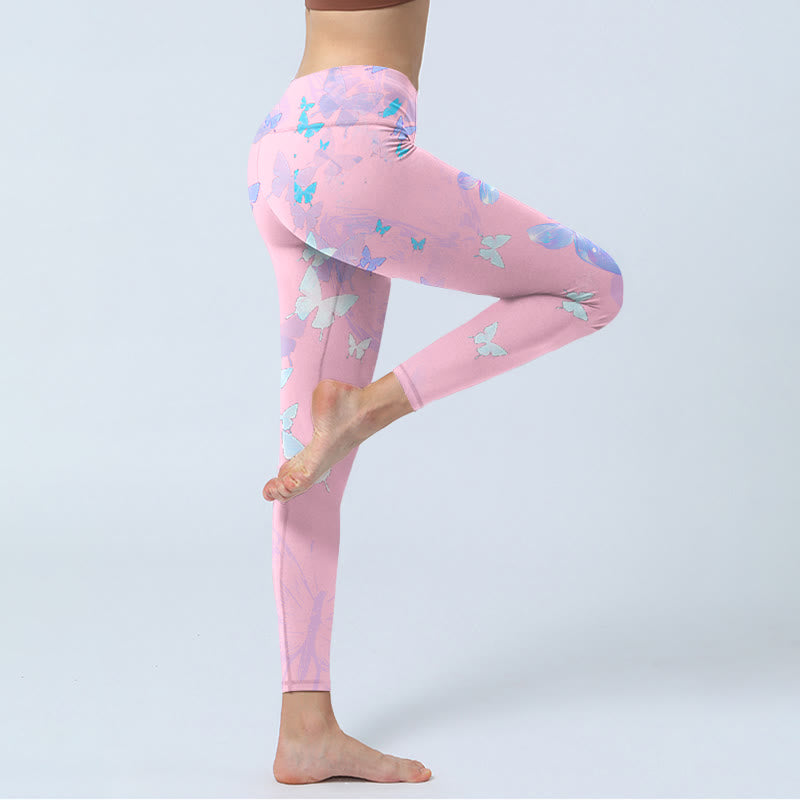 Leggings da palestra con stampa a farfalla Buddha Stones , pantaloni da yoga da donna - image 3