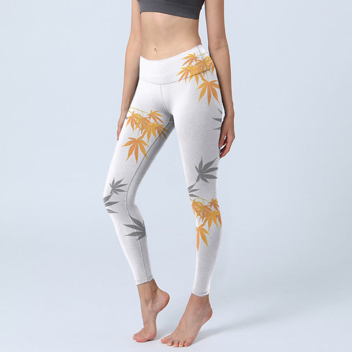 Leggings da palestra in acero Buddha Stones da donna, pantaloni da yoga - Bianco - US18, UK/AU22, EU50 (4XL) - image 1
