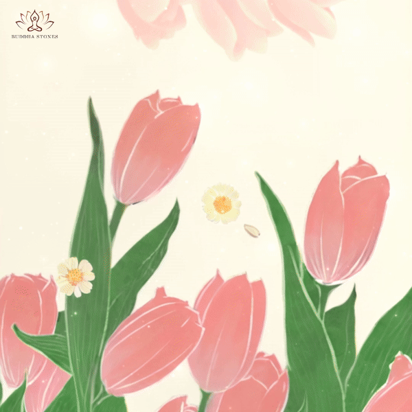 Leggings da palestra con stampa di fiori di tulipano rosa Buddha Stones, pantaloni da yoga da donna - image 1