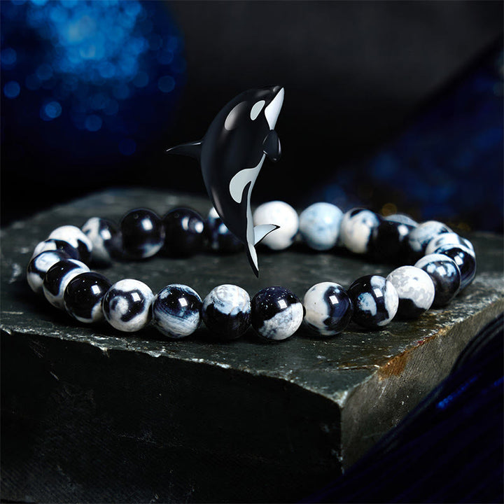 Braccialetto di protezione in agata orca Buddha Stones