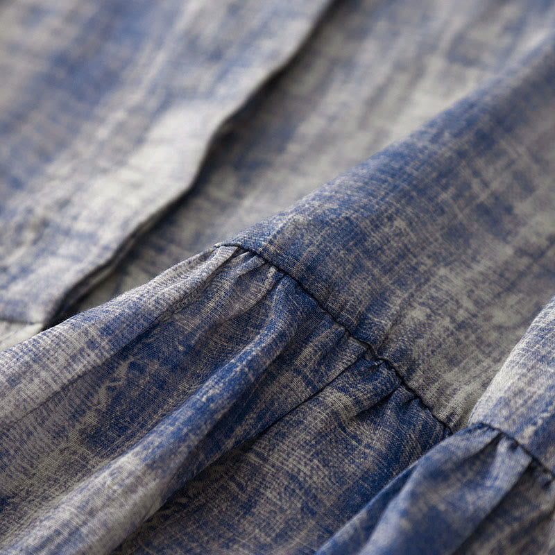 Camicia in cotone a maniche lunghe con bottoni tie-dye Buddha Stones - image 3