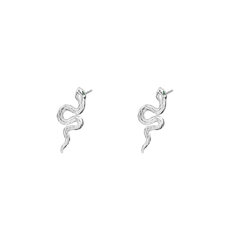Set di orecchini pendenti con collana e ciondolo dell'anno del serpente in argento sterling 925 Buddha Stones