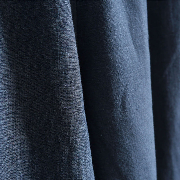 Pantaloni da uomo in lino ramiè con coulisse elastica tinta unita Buddha Stones Casual con tasche