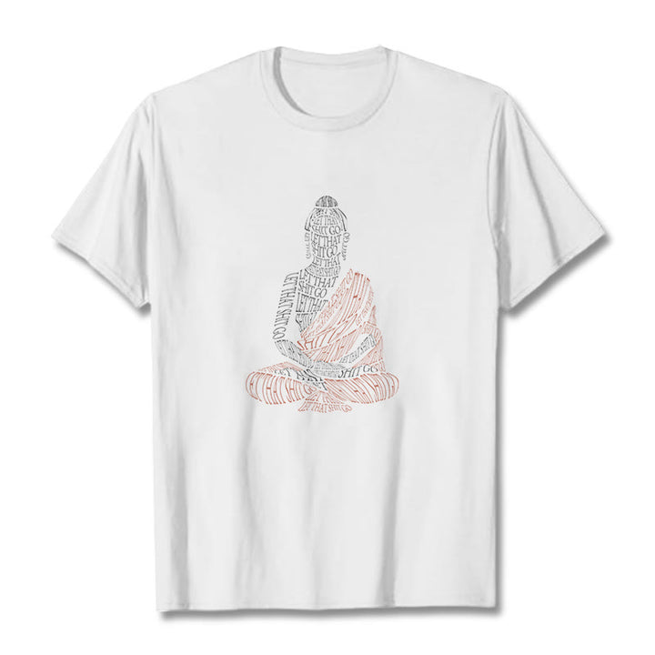 Maglietta con motivo Buddha Stones Buddha in meditazione Let That Shit Go - Bianco - 2XL - image 0