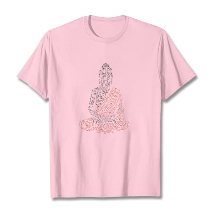 Maglietta con motivo Buddha Stones Buddha in meditazione Let That Shit Go - Rosa chiaro - 2XL - image 12