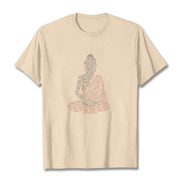 Maglietta con motivo Buddha Stones Buddha in meditazione Let That Shit Go - Biscotto - 2XL - image 9