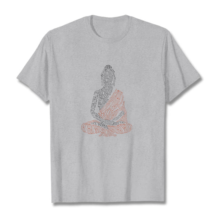 Maglietta con motivo Buddha Stones Buddha in meditazione Let That Shit Go - Grigio chiaro - 2XL - image 20