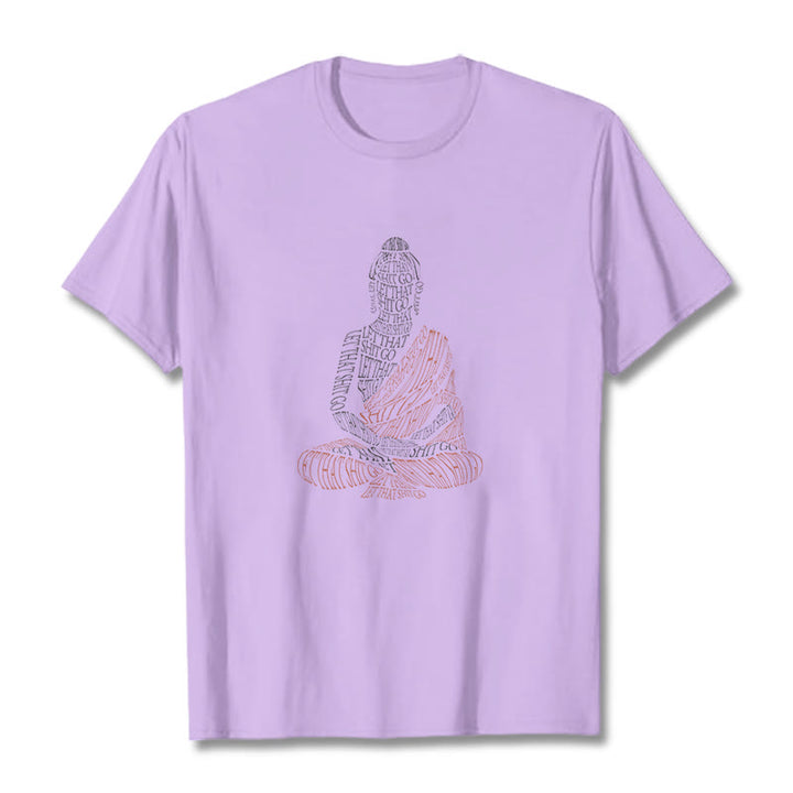 Maglietta con motivo Buddha Stones Buddha in meditazione Let That Shit Go - Prugna - 2XL - image 16