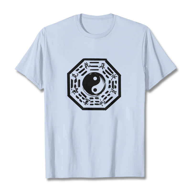 Maglietta in cotone con motivo Buddha Stones Ba Gua - Ciano chiaro - 2XL - image 11
