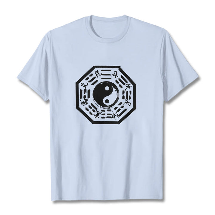 Maglietta in cotone con motivo Buddha Stones Ba Gua - Ciano chiaro - 2XL - image 11