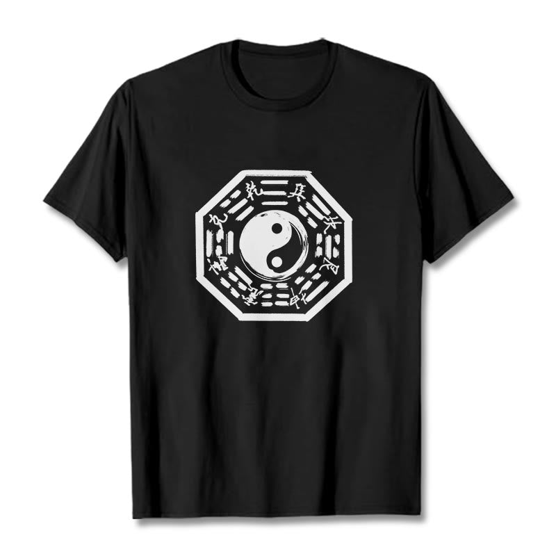 Maglietta in cotone con motivo Buddha Stones Ba Gua - Nero - 2XL - image 0