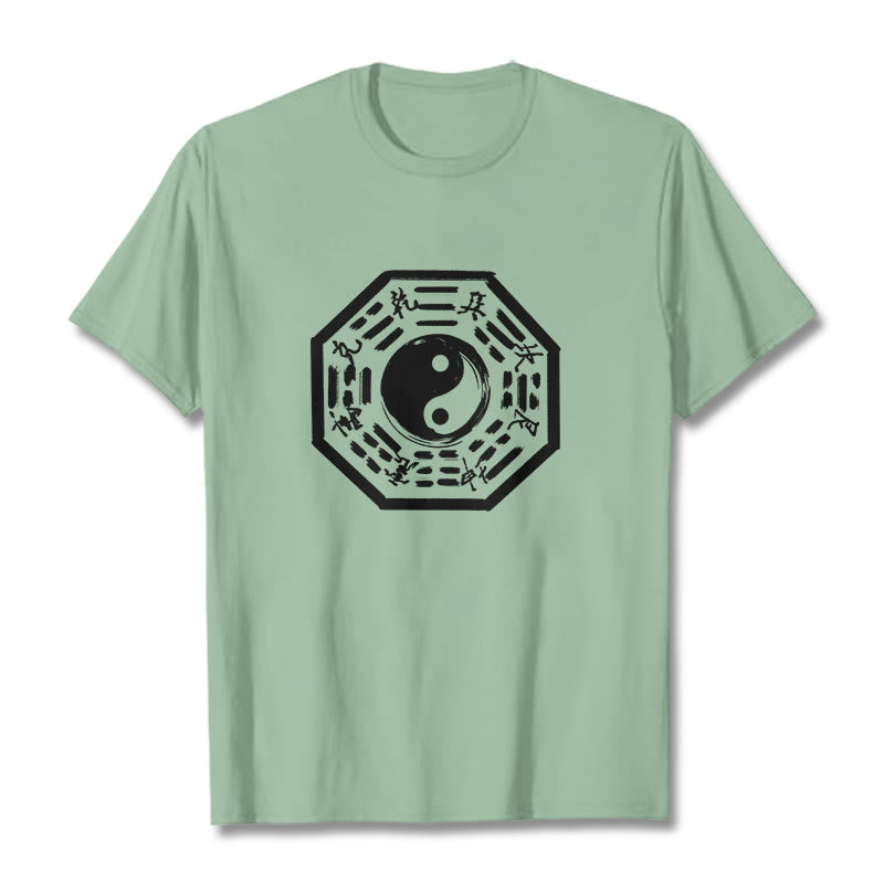 Maglietta in cotone con motivo Buddha Stones Ba Gua - Verde pallido - 2XL - image 14