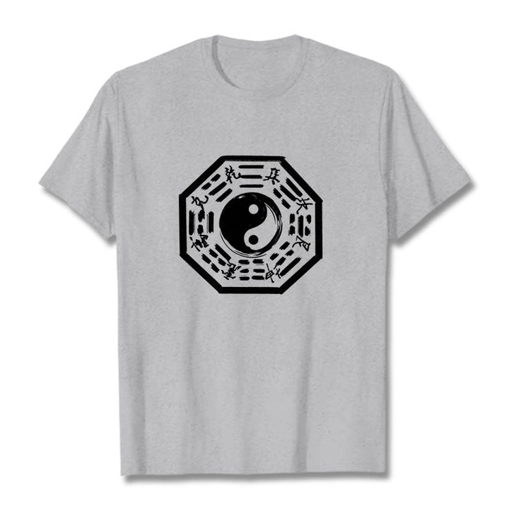 Maglietta in cotone con motivo Buddha Stones Ba Gua - Grigio chiaro - 2XL - image 10