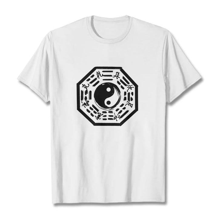 Maglietta in cotone con motivo Buddha Stones Ba Gua