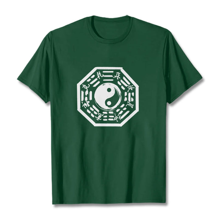 Maglietta in cotone con motivo Buddha Stones Ba Gua - Verde studentesco - 2XL - image 8