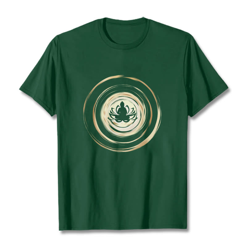 Maglietta con motivo Buddha Stones Buddha in meditazione e motivo Lotus - Verde studentesco - 2XL - image 10