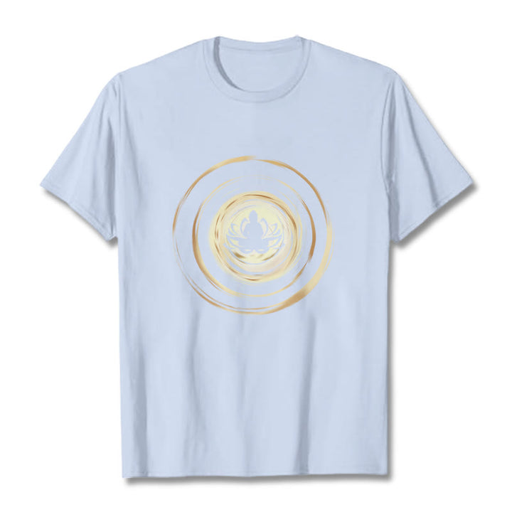 Maglietta con motivo Buddha Stones Buddha in meditazione e motivo Lotus - Ciano chiaro - 2XL - image 18