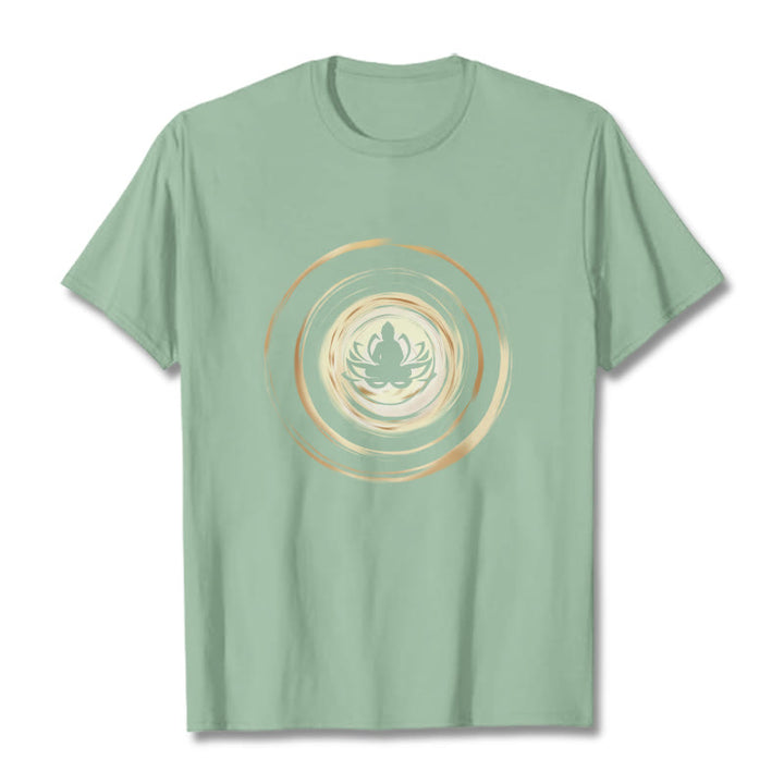 Maglietta con motivo Buddha Stones Buddha in meditazione e motivo Lotus - Verde pallido - 2XL - image 15
