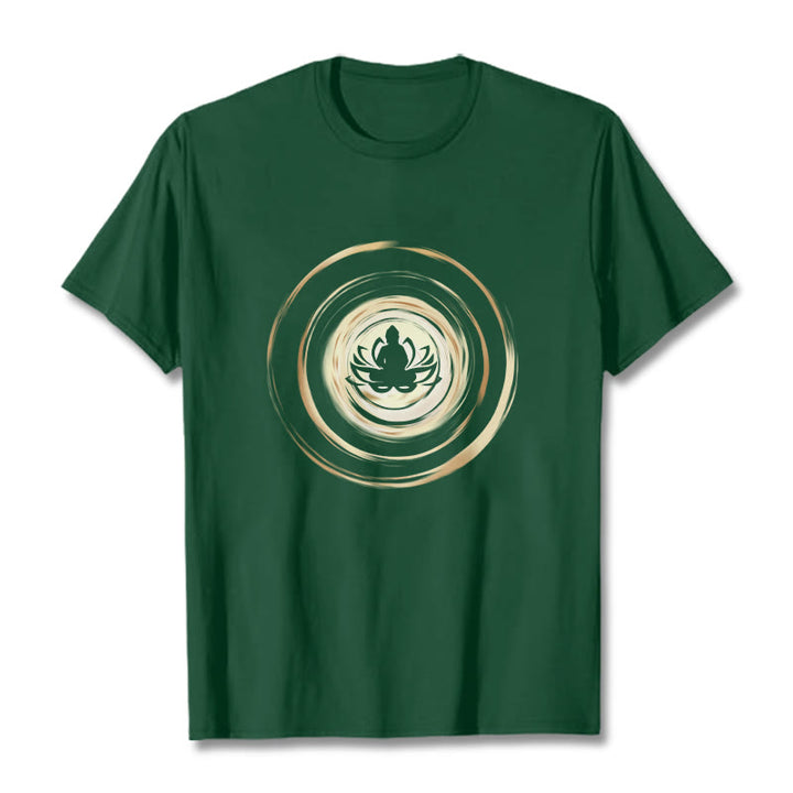 Maglietta con motivo Buddha Stones Buddha in meditazione e motivo Lotus - Verde foresta - 2XL - image 11