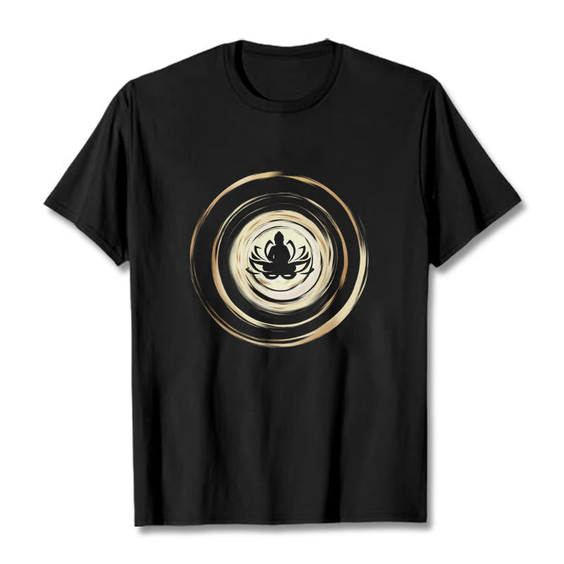 Maglietta con motivo Buddha Stones Buddha in meditazione e motivo Lotus - Nero - 2XL - image 0