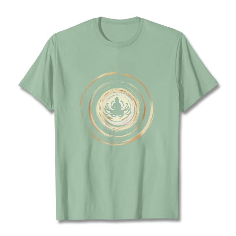 Maglietta con motivo Buddha Stones Buddha in meditazione e motivo Lotus - Verde pallido - 2XL - image 14