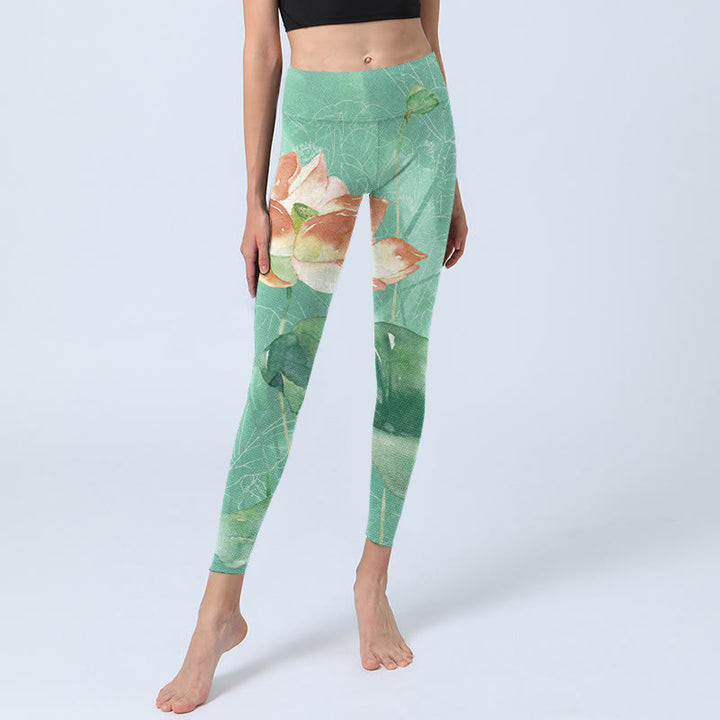 Leggings da palestra con stampa di Buddha Stones, pantaloni da yoga da donna - image 6