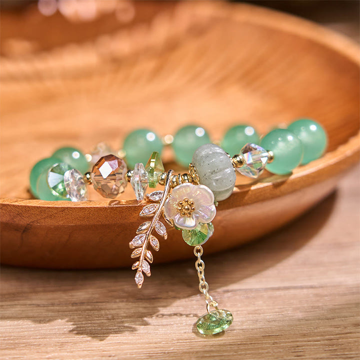 Braccialetto di guarigione Buddha Stones Blue Crystal Ametista Pietra del sole Avventurina verde