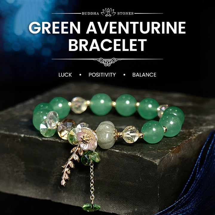 Braccialetto di guarigione Buddha Stones Blue Crystal Ametista Pietra del sole Avventurina verde