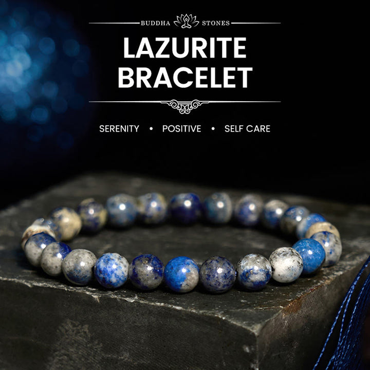 Braccialetto positivo per la cura di sé in pietra Buddha Lazurite